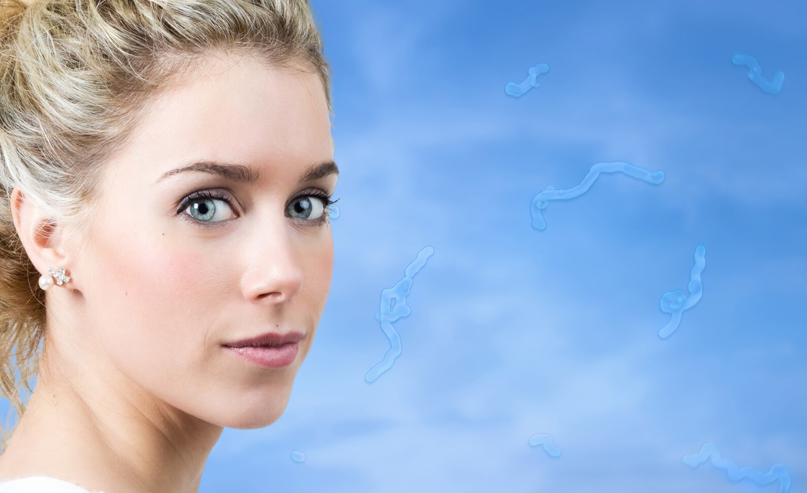 Imagen ilustrativa de moscas volantes visibles en el campo visual causadas por miodesopsias